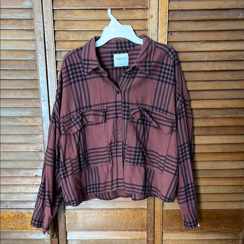 Brown Burgundy Plaid Shirt